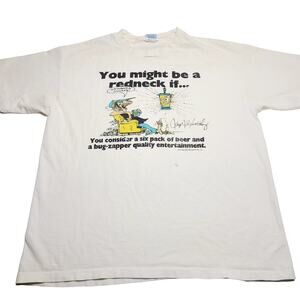 Vintage Jeff Foxworthy Club Red Neck Drinking At Chair 1995 Men's XL T-Shirt